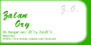 zalan ory business card